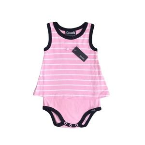 🆕 Coccoli Pink & Navy Striped Romper Dress